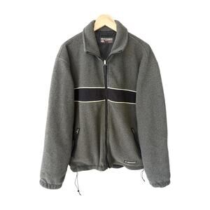 Abercrombie Fleece Jacket Mens Large Gray Full Zip Outdoor